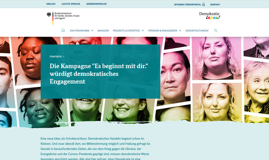 Die Kampagne „Es beginnt mit dir.“ würdigt demokratisches Engagement