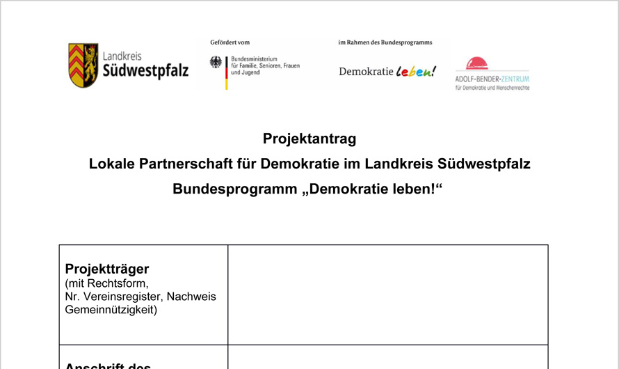 Projektantrag „Demokratie leben!“ (2025)