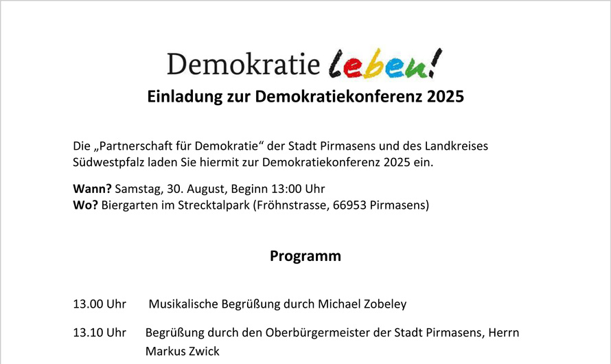 Einladung zur Demokratiekonferenz 2025